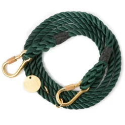 Adjustable Rope Leash, Hunter Green