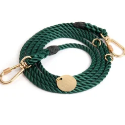 Adjustable Rope Leash, Hunter Green