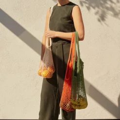 Ami Net Market Tote, Orange