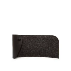 Anzen Felt & Leather Eyeglass Case, Charcoal