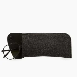 Anzen Felt & Leather Eyeglass Case, Charcoal