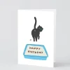Birthday Cat Poop' Greetings Card