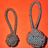 Black + White Stripe Rope Knot Toy, Two Sizes