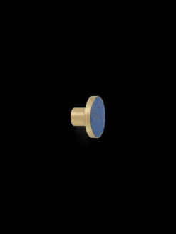 Brass and Stone Hook / Knob - Blue Lapis Lazuli