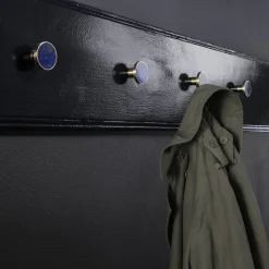 Brass and Stone Hook / Knob - Blue Lapis Lazuli