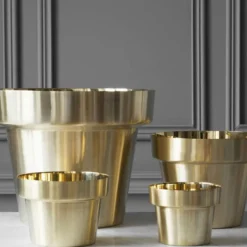 Brushed Brass Flower Pots