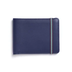 Carré Royal Leather Minimalist Wallet, Navy