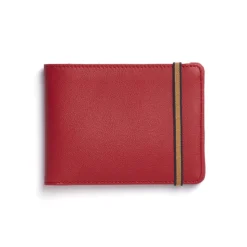Carré Royal Leather Minimalist Wallet, Red