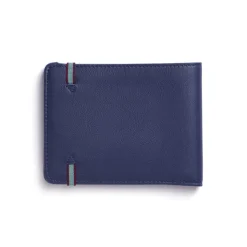 Carré Royal Leather Minimalist Wallet, Navy
