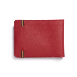 Carré Royal Leather Minimalist Wallet, Red