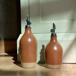 Ceramic Oil Bottle, Two Sizes - Burnt Earth