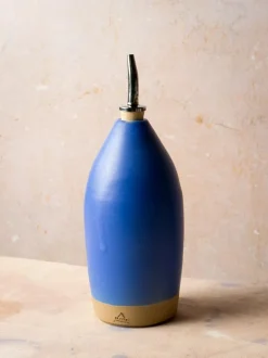 Ceramic Tall Oil Bottle, Lazurite Blue