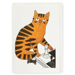 Chess Cat Greeting Card