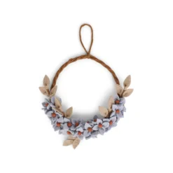 Dusty Blue Felt Flower Wreath