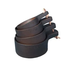 Ebony Teak Measuring Cups