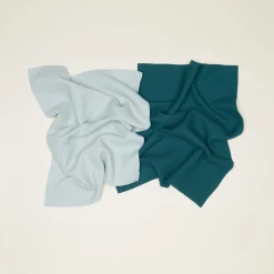 Essential Waffle Dish Towels, Set of 2 - Sky + Peacock