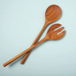 Extra Large Serving Bowl, Mango Wood and White Enamel