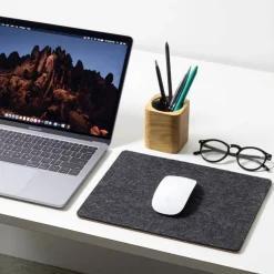 Felt and Cork Mouse Pad, Dark Grey