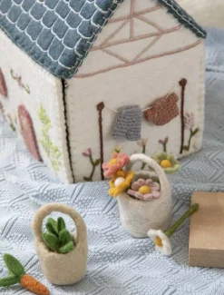 Felt Basket of Mini Flowers