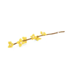 Felt Flowers on Stalk, Light Yellow