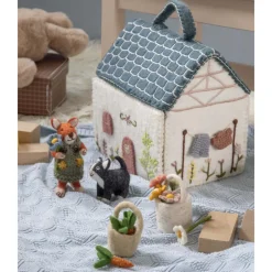 Felt House with Blue Roof