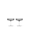 Ferm Living Ripple Champagne Saucers / Coupes, Smoke - Set of 2