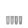 Ferm Living Ripple Long Drink Glasses, Set of 4 - Smoked Grey