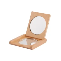 Folding Wooden Pocket Mirror