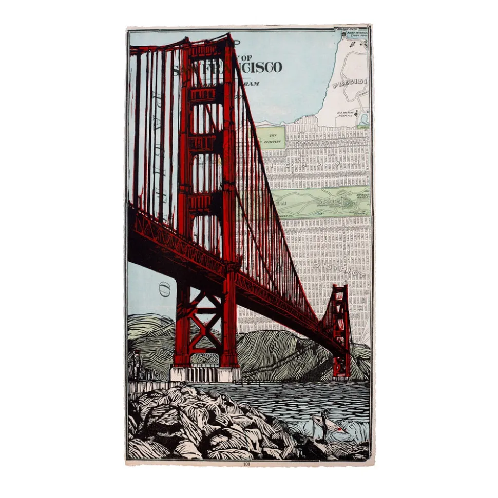 Golden Boy Vintage Map Print