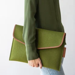 Graf Lantz Merino Wool Envelope 16" Tech Sleeve, Moss