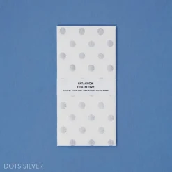 Hataguchi Collective Large Notecard + Envelope Set, Silver Dots