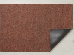 Heathered Shag Doormat, Burnt Coral