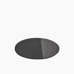 Jaunt 10" Round Merino Wool Felt Trivet, Black / Charcoal