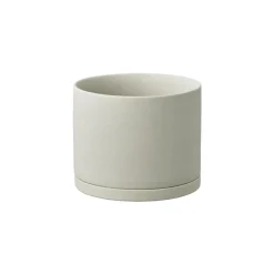 Kinto Porcelain Large Plant Pot, Light Grey