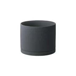 Kinto Porcelain Large Plant Pot, Dark Grey