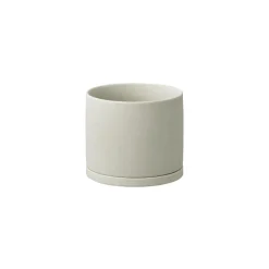 Kinto Porcelain Medium Plant Pot, Light Grey
