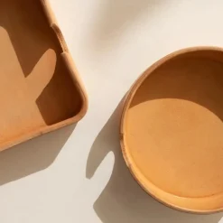 Kobon Natural Leather Tray, Square