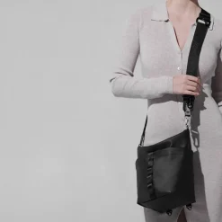 Lambwolf Collective Bucket Bag, Black Vegan Leather