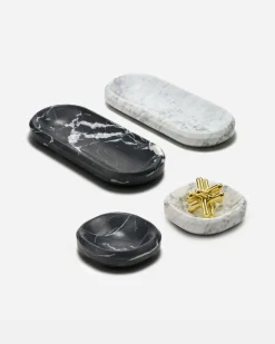 Large Marble Facet Bowl, White Carrara