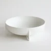 Large Round Standing Bowl, White