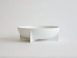 Large Round Standing Bowl, White