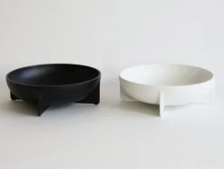 Large Round Standing Bowl, White