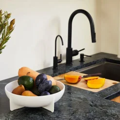 Large Round Standing Bowl, White