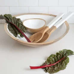 Madras Mango Wood Serving Set, Large