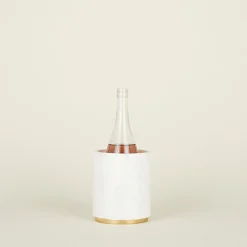 Marble and Brass Utility Canister / Wine Cooler