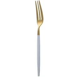 Matte Gold and White Appetizer Fork