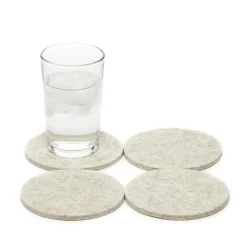 Merino Wool Felt Coaster Sets, Round - Assorted Colors