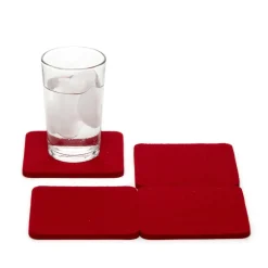 Merino Wool Felt Coaster Sets, Square - Assorted Colors