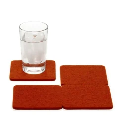 Merino Wool Felt Coaster Sets, Square - Assorted Colors