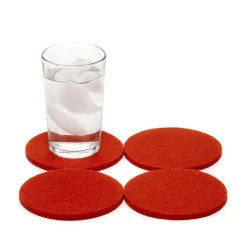 Merino Wool Felt Coaster Sets, Round - Assorted Colors